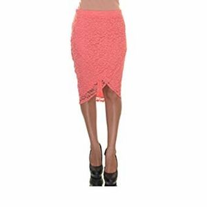 Material Girl Lace Spiced Coral Skirt